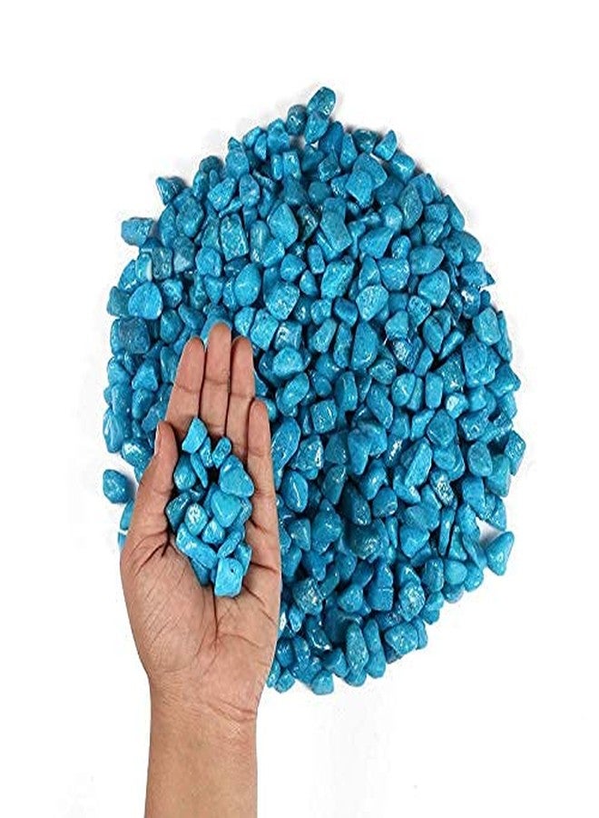BUM BUM BHOLE Polished Colored Blue Stone Marble Pebbles for Home Garden Aquarium Outdoor Decoration 2 Kg - Image 1